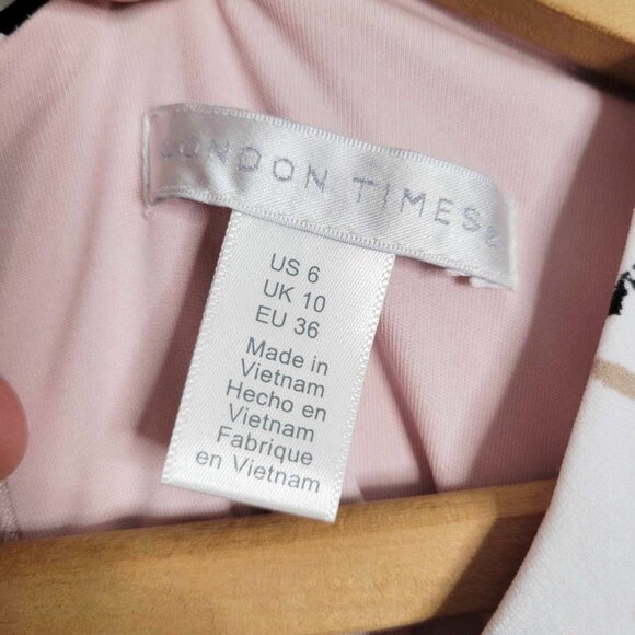 London Times Women's Pleated Neck Sleeveless Midi Dress Blush/Taupe/Ivory 6 - Picture 7 of 9